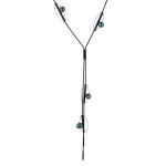 Les poulettes bijoux - collier cravate argent oxyd� et 7 perles noires