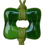 Les poulettes bijoux - collier et grand pendentif p�te de verre donuts - classics -