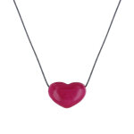 Les poulettes bijoux collier gros coeur en tagua - colors