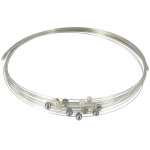 Les poulettes bijoux - collier multi - fils argent avec perles grises fonc�es et blanc