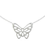 Les poulettes bijoux - collier papillon ajour� argent 925