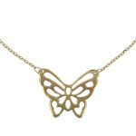 Les poulettes bijoux - collier papillon ajour� plaqu� or
