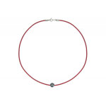 Les poulettes bijoux - collier la perle noire des poulettes - classics - rouge