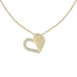 Les poulettes bijoux collier plaqu� or coeur toi et moi ajour� et strass
