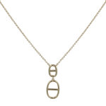 Les poulettes bijoux collier plaqu� or deux anneaux marin