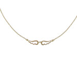 Les poulettes bijoux - collier plaqu� or deux petites ailes d'ange ajour�es