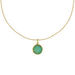 Les poulettes bijoux collier plaqu� or m�daille ronde amazonite