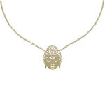 Les poulettes bijoux - collier plaqu� or t�te de bouddha