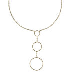 Les poulettes bijoux - collier plaqu� or trois anneaux