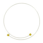 Les poulettes bijoux - collier ras de cou 2 cubes d'ambre - classics - jaune