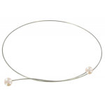 Les poulettes bijoux - collier ras de cou argent 925 2 perles de culture 6 mm - clas