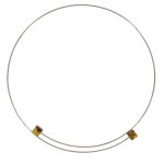 Les poulettes bijoux - collier ras de cou argent cubes ambre et r�sine