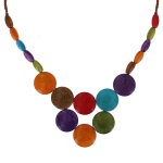 Les poulettes bijoux collier tagua pastilles multicolore et�