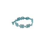 Les poulettes bijoux - cruciani bracelet dentelle 7 tr�fles lurex bleu oc�an