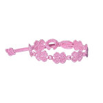 Les poulettes bijoux - cruciani bracelet dentelle 7 tr�fles rose b�b�