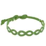 Les poulettes bijoux - cruciani bracelet dentelle infini lurex vert