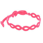 Les poulettes bijoux - cruciani bracelet dentelle infini rose fluo