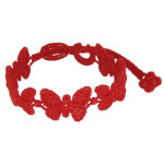Les poulettes bijoux - cruciani bracelet dentelle papillons rouge