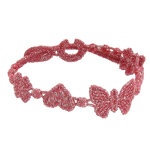 Les poulettes bijoux - cruciani bracelet dentelle univers lurex rouge
