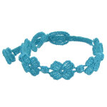 Les poulettes bijoux - cruciani bracelet enfant dentelle 5 tr�fles bleu m�thyl�ne