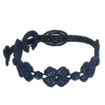 Les poulettes bijoux - cruciani bracelet enfant dentelle 5 tr�fles bleu navy