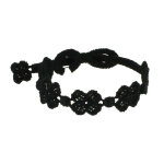 Les poulettes bijoux cruciani bracelet enfant dentelle 5 tr�fles noir