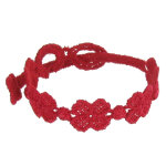 Les poulettes bijoux - cruciani bracelet enfant dentelle 5 tr�fles rouge