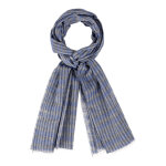 Les poulettes bijoux - echarpe 100% coton - rayures bleu et grises