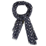 Les poulettes bijoux - echarpe 100% laine bleu pois vert blanc et gris