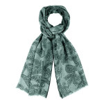 Les poulettes bijoux - echarpe 100% laine motifs cachemire vert de gris
