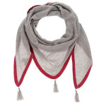 Les poulettes bijoux - echarpe triangle 100% cachemire 2 fils - gris clair