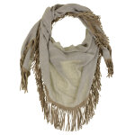 Les poulettes bijoux - echarpe triangle 100% cachemire franges daim