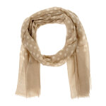 Les poulettes bijoux - foulard 100% laine pois colors prairie - beige