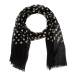 Les poulettes bijoux - foulard 100% laine pois colors prairie - noir