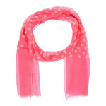 Les poulettes bijoux - foulard 100% laine pois colors prairie - rose