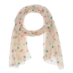 Les poulettes bijoux - foulard etoiles 100% laine classics - bleu navy