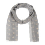 Les poulettes bijoux - foulard etoiles 100% laine classics - gris