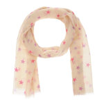 Les poulettes bijoux - foulard etoiles 100% laine classics - rose