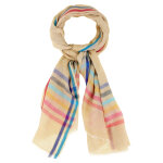 Les poulettes bijoux - foulard laine et soie rayures classics - turquoise