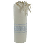 Les poulettes bijoux - fouta drap plage et hammam coton beige ray� lurex argent