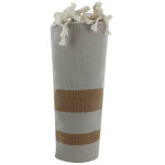 Les poulettes bijoux - fouta drap plage et hammam coton beige ray� marron