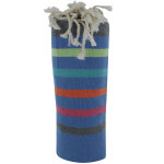 Les poulettes bijoux - fouta drap plage et hammam coton bleu ray� gris fuchsia orange