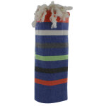 Les poulettes bijoux - fouta drap plage et hammam coton bleu ray� orange beige gris