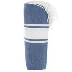 Les poulettes bijoux - fouta drap plage et hammam coton couleur bleu jean 100 x 200cm