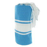 Les poulettes bijoux - fouta drap plage et hammam coton couleur bleu ocean 100 x 200