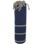 Les poulettes bijoux - fouta drap plage et hammam coton couleur bleu petites rayures