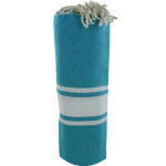 Les poulettes bijoux - fouta drap plage et hammam coton couleur bleu vert 100 x 200cm