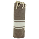 Les poulettes bijoux - fouta drap plage et hammam coton couleur chocolat 100 x 200cm