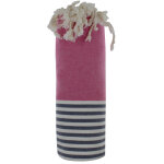 Les poulettes bijoux - fouta drap plage et hammam coton couleur fuchsia ray� bleu et