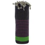 Les poulettes bijoux - fouta drap plage et hammam coton couleur prune ray� violet et